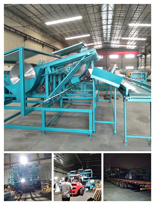 2023年8月24日發廣東省佛山市高明區-ZQ200圓木多片斷料鋸、皮帶輸送架、斜坡上料架、圓木堆料架